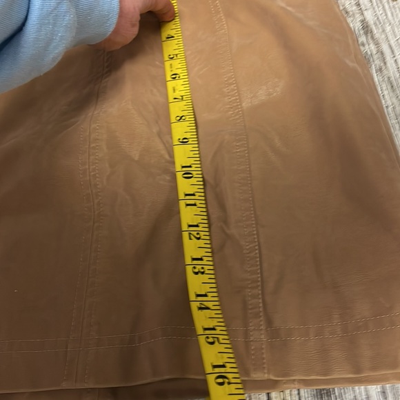 Free People Womens Faux Leather Vegan mini skirt tan size 4 - Picture 9 of 10